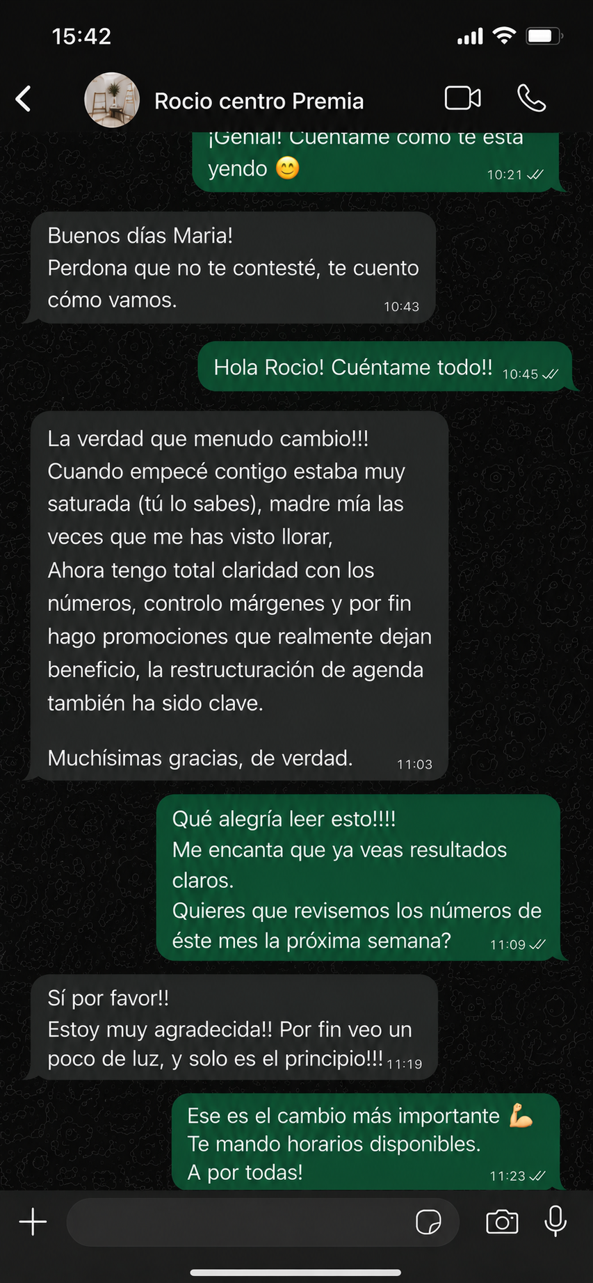 Testimonio de Rocío, centro en Premià